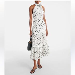 Banana Republic White & Black Polkadot Sleeveless Maxi Dress Size Small Cotton